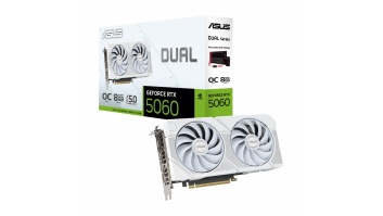 Graphics Card|ASUS|NVIDIA GeForce RTX 5060|8 GB|GDDR7|128 bit|PCIE 5.0 16x|Dual Slot Fansink|DUAL-RTX5060-O8G-WHITE