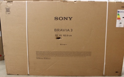 Sony K65S35B Bravia 3 | 65 | Smart TV | Android TV | QFHD | Black | DAMAGED PACKAGING