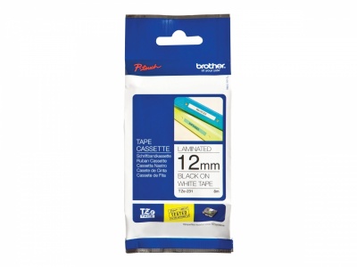 Brother | TZ-231 Laminated Tape | Black on White | TZe | 8 m | 1.2 cm