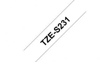 Brother | TZ-S231 Strong Adhesive Laminated Tape | Black on White | TZe | 8 m | 1.2 cm