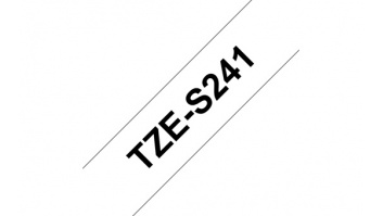 Brother | TZe-S241 Strong Adhesive Laminated Tape | Black on White | TZe | 8 m | 1.8 cm