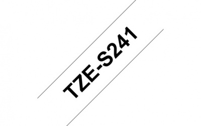 Brother | TZe-S241 Strong Adhesive Laminated Tape | Black on White | TZe | 8 m | 1.8 cm