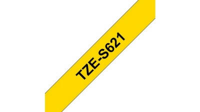 Brother | TZe-S621 Strong Adhesive Laminated Tape | Black on Yellow | TZe | 8 m | 9 cm