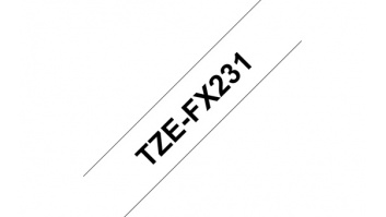 Brother | TZe-FX231 Flexible ID Laminated Tape | Black on White | TZe | 8 m | 1.2 cm