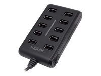 Logilink UA0125 USB Hub 10-Port USB2.0 with power adapter 3.5A, | Logilink