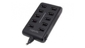 Logilink UA0125 USB Hub 10-Port USB2.0 with power adapter 3.5A, | Logilink