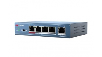 Hikvision | Switch | DS-3E0105P-E | Unmanaged | Desktop | 10/100 Mbps (RJ-45) ports quantity 4 | Gigabit Ethernet (copper) ports quantity 1 | Power over Ethernet (PoE) ports quantity 4 | Power supply type  51V DC, 1.25A