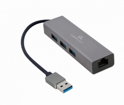 Cablexpert | USB AM Gigabit network adapter with 3-port USB 3.0 hub | A-AMU3-LAN-01