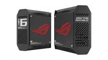 Wifi 6 802.11ax Tri-band Gigabit Gaming Mesh System | GT6 ROG Rapture (2-Pack) | 802.11ax | 574+4804+4804 Mbit/s | 10/100/1000 Mbit/s | Ethernet LAN (RJ-45) ports 3 | Mesh Support Yes | MU-MiMO Yes | No mobile broadband | Antenna type Internal