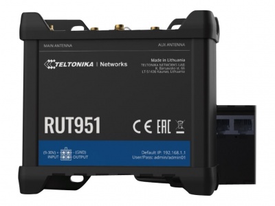 Industrial Cellular router | RUT951 | 802.11n | 10/100 Mbit/s | Ethernet LAN (RJ-45) ports 4 | Mesh Support No | MU-MiMO No | 2G/3G/4G | Antenna type 	2 x SMA for LTE, 2 x RP-SMA | 0