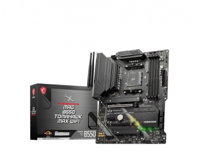 MSI | MAG B550 TOMAHAWK MAX WIFI | Processor family AMD | Processor socket AM4 | DDR4 DIMM | Memory slots 4 | Supported hard disk drive interfaces 	SATA, M.2 | Number of SATA connectors 6 | Chipset AMD B550 | ATX