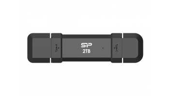 Silicon Power Portable External SSD | DS72 | 250 GB | USB Type-A and USB Type-C 3.2 Gen 2 | Black
