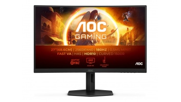 AOC CQ27G4X | 27 " | VA | QHD | 16:9 | 180 Hz | 1 ms | 2560 x 1440 pixels | 300 cd/m² | HDMI ports quantity 2 | Warranty 36 month(s)