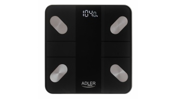 Adler | Smart Bathroom Scale | AD 8186b | Auto power off | Body fat analysis | Body Mass Index (BMI) measuring | Bone mass analysis | Maximum weight (capacity) 180 kg | Memory function | Multiple users | Bluetooth 4.2; Tempered Glass Platform: 6 mm; Overl