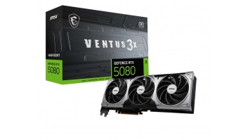 MSI GeForce RTX 5080 16G VENTUS 3X OC | NVIDIA | 16 GB | GeForce RTX 5080 | HDMI ports quantity 1 | PCI Express Gen 5 | Memory clock speed 2655 MHz