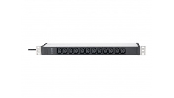 DIGITUS Socket strip with aluminum profile, 12-way, 2 m cable safety plug
