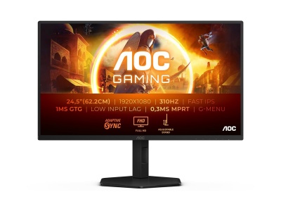 AOC 25G4SXU | 24.5 " | IPS | FHD | 310 Hz | 1 ms | 1920 x 1080 pixels | 400 cd/m² | HDMI ports quantity 2 | Black