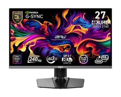 Monitor|MSI|MPG 272URX QD-OLED|27"|Gaming/4K|Matte|Panel QD-OLED|3840x2160|16:9|240 ??|0.03 ms|Swivel|Pivot|Height adjustable|Tilt|Colour Black|MPG272URXQD-OLED