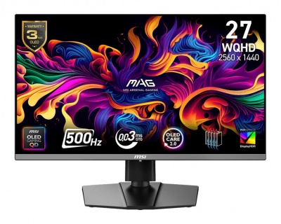 Monitor|MSI|MAG 272QP QD-OLED X50|26.5"|Gaming|Panel QD-OLED|2560x1440|16:9|500Hz|0.03 ms|Colour Black|MAG272QPQD-OLEDX50