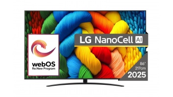 TV Set|LG|86"|4K/Smart|3840x2160|Wireless LAN|Bluetooth|webOS|Black|86NANO81A3A