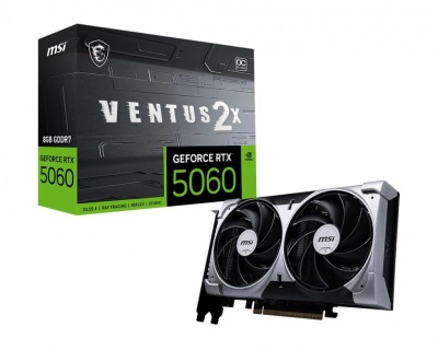 Graphics Card|MSI|NVIDIA GeForce RTX 5060|8 GB|GDDR7|128 bit|PCIE 5.0 16x|Dual Slot Fansink|RTX50608GVENTUS2XOC