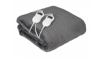 Camry | Electric Heated Blanket | CR 7417 | Number of heating levels 8 | Number of persons 2 | Washable | Remote control | Coral fleece/Polyester | 60 W | Grey