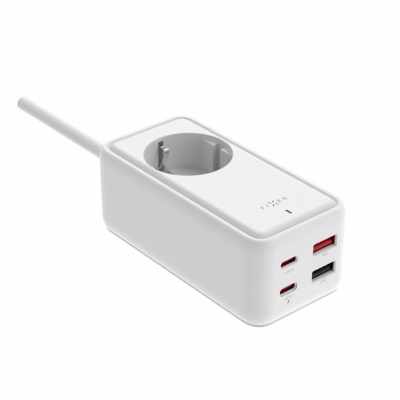 FIXED Charging Strip 2xUSB-C/2xUSB, GaN III, 1.5m, PD 65W, White | Fixed