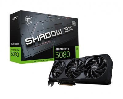 MSI GeForce RTX 5080 16G SHADOW 3X OC Bulk Pack | NVIDIA | 16 GB | GeForce RTX 5080 | GDDR7 | HDMI ports quantity 1 | PCI Express Gen 5
