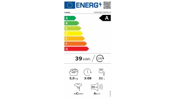 Candy CW50-BP12307GU-S Washing Machine, A, Front loading, Depth 42 cm, 5 kg, White