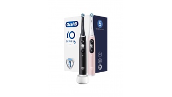 Oral-B iO6 DuoPack Electric Toothbrush, Black + Pink