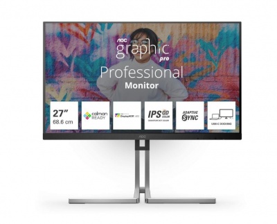 LCD Monitor|AOC|Q27U3CV|27"|Matte|Panel IPS|2560x1440|16:9|75 Hz|4 ms|Speakers|Colour Black / Silver|Q27U3CV
