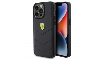 Ferrari FEHCP15XRDUK iPhone 15 Pro Max 6.7" black hardcase Quilted Metal Logo | ferrari