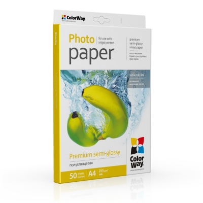 ColorWay Premium Semiglossy Photo Paper, 255g/m, A4, 50pcs.