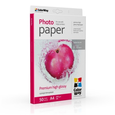ColorWay Premium Highglossy Photo Paper, 255g/m, A4, 50pcs.