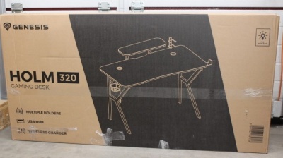 SALE OUT. | Genesis | Gaming Desk | Holm 320 RGB | White | UNPACKED, DAMAGED PACKAGING, SCRATCHED DESK TOP | 24 month(s)