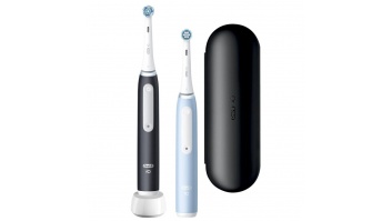 Oral-B | Electric Toothbrush Duo Pack | iO3 Series | Rechargeable | For adults | Number of brush heads included 2 | Number of teeth brushing modes 3 | Matt Black/Ice Blue