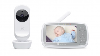 Motorola | Wi-Fi Video Baby Monitor | VM44 CONNECT 4.3" | 4.3" LCD colour display with 480 x 272px resolution; 2x digital zoom; Two-way talk; Room temperature monitoring; Infrared night vision; Visual sound level indicator; High sensitivity microphone; Ou