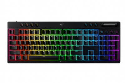 Razer BlackWidow V4 Low-profile HyperSpeed | Gaming keyboard | Wireless | US | Bluetooth, 2.4 GHz, USB Type-C | Yellow Linear