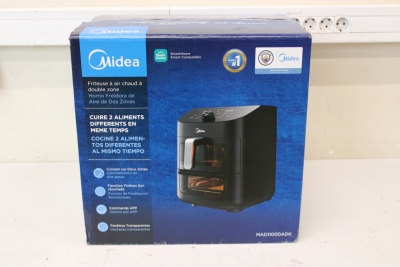 SALE OUT. Midea MAD1100DADK Air fryer digital,Two-zone cavity, 6.4L + 4.4L | Midea | Two Zone Airfryer | MAD1100DADK | Power 1850 W | Capacity 4.4/6.4 L | Rapid Air technology | Black | UNPACKED, SCRATCHED