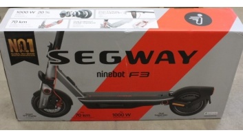 SALE OUT. Ninebot by Segway eKickScooter F3 E | Segway F3 E | eKickScooter | 1000 W | Up to 25 km/h | 10 " | 24 month(s) | Black | DAMAGED PACKAGING, USED, DIRTY, SCRATCHED