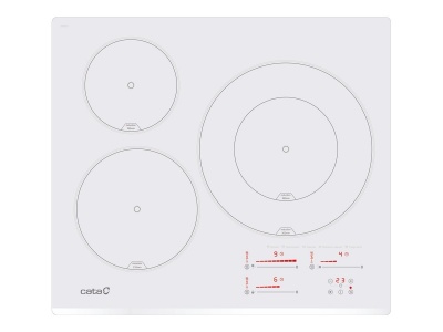 Cata INSB 6030 WH Hob, Induction, Width 59cm, 3 cooking zones, Touch control, White