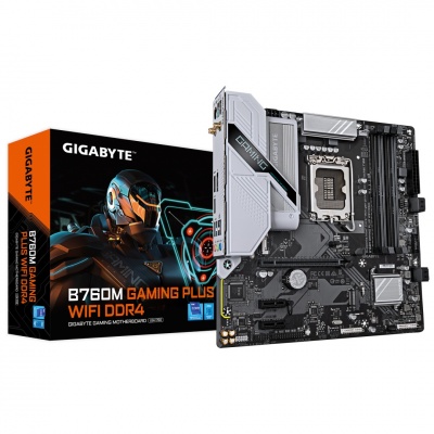 Gigabyte B760M GAMING PLUS WIFI DDR4 (rev. 1.0) | Processor family Intel | Processor socket LGA1700 | DDR4 | Supported hard disk drive interfaces SATA, M.2 | Number of SATA connectors 4