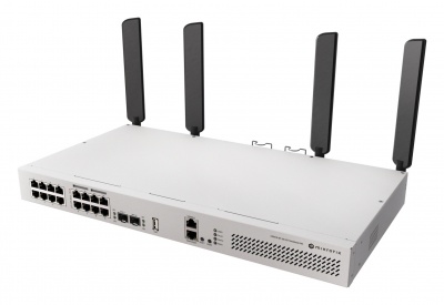 MikroTik Cloud Router Switch 418-8P-8G-2S+5axQ2axQ-RM with RouterOS L5 rackmount case