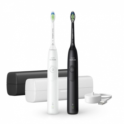 Philips Electric Toothbrush, Duo pack | HX7109/01 Sonicare Series 5300 | Rechargeable | For adults | Number of brush heads included 2 | Number of teeth brushing modes 1 | White/Black