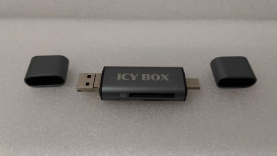 SALE OUT. Icy box IB-CR200-C  SD/MicroSD (TF) USB 2.0 card reader with Type-C and -A to micro USB (OTG) interface, anthracite | Raidsonic External card reader with multi-USB connector | USED, REFURBISHED | External | Micro SDHC, Micro SDXC, microSD 3.0 UH