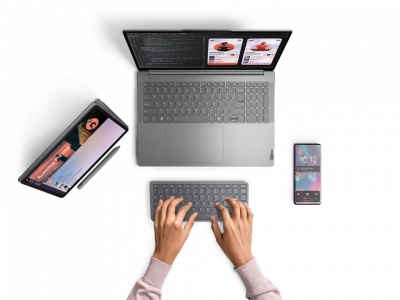 Lenovo Accessories Multi-Device Wireless Keyboard (US-ENG) | Lenovo Lenovo Tab Keyboard Olympia | Lenovo Multi-Device Wireless Keyboard  (US-ENG) | Luna Grey | Standard | Wireless | English | USB-C and Bluetooth