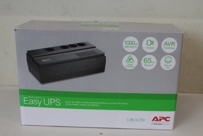 SALE OUT. APC Easy UPS, 1000VA, floor/wall mount, 230V, 4x CEE 7/3 Schuko sockets, AVR, Black | Schneider Electric APC Easy UPS | BV1000I-GR | 1000 VA | 600 W | UNPACKED, SCRATCHED SIDE