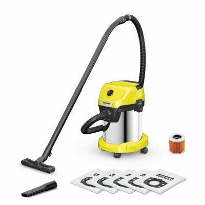 Vacuum CleanerKARCHERWet and dry vacuum cleaner WD 3 S V-17/4/20 + 4 FB1000 WattsSuction power 230WCapacity 17 lNoise 74 dBYellowWei | Karcher