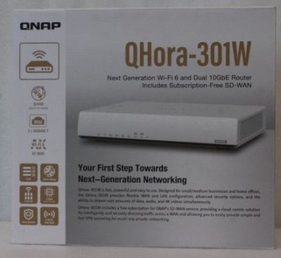 SALE OUT. QNAP QHora-301W WiFi 6 up to 3.5Gbps Speed AX optimized Quad-Core Processor 4x4 MU-MIMO & OFDMA 2* 10GbE (Multi-Gig) WAN/LAN adjus | QNAP Dual bandRouter | QHora-301W | 802.11ax | Ethernet LAN (RJ-45) ports 6 | Mesh Support Yes | MU-MiMO Yes | N