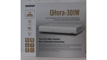 SALE OUT. QNAP QHora-301W WiFi 6 up to 3.5Gbps Speed AX optimized Quad-Core Processor 4x4 MU-MIMO & OFDMA 2* 10GbE (Multi-Gig) WAN/LAN adjus | QNAP Dual bandRouter | QHora-301W | 802.11ax | Ethernet LAN (RJ-45) ports 6 | Mesh Support Yes | MU-MiMO Yes | N
